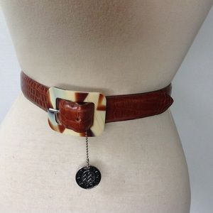 Streets Ahead Brown Belt Leather Tortoise Buckle